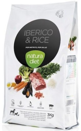 Natura Diet Iberico wieprzowina z ryżem bez zbóż dla dorosłych psów dużych ras 3 kg