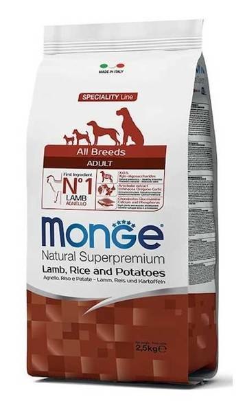 Monge adult monoprotein jagnięcina z ryżem 2,5kg