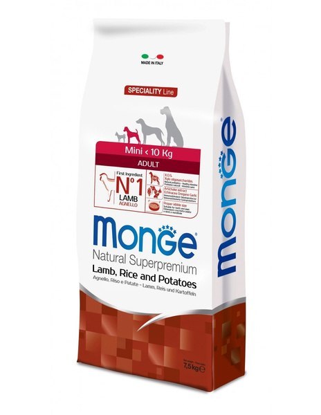 Monge adult mini monoprotein jagnięcina z ryżem 7,5kg