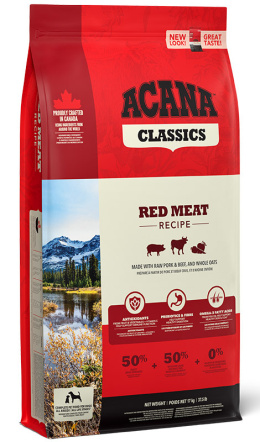 Acana classics red meat z mięsa wołowego dla dorosłych psów 17kg