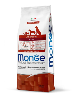 Monge adult monoprotein jagnięcina z ryżem 12kg
