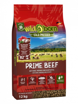 Wildborn prime beef tłoczona na zimno wołowina dla dorosłych psów 12kg
